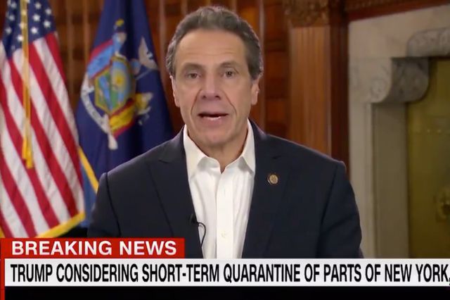 Governor Cuomo, in Albany, on CNN on March 28, 2020